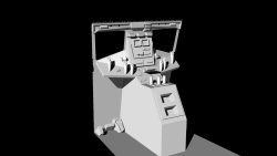Rendered view of the dashboard and control console of the AT-ST.