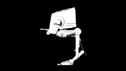 Rendered side view of the AT-ST.
