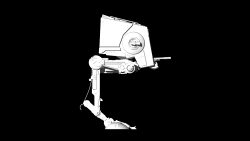 Rendered side view of the AT-ST.
