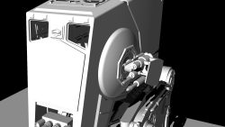 Rendered closeup of the cockpit of the AT-ST.