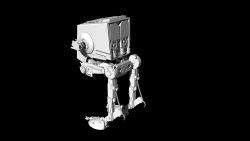 Rendered back left view of the AT-ST.
