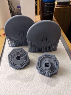 Weapon mounts and domes for the cabin core for the 6 inch scale AT-ST project