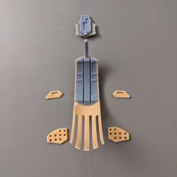 Test print of mating parts in tan and gray ABS-Like resin.