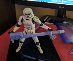 Remnant Stormtrooper wielding the E-Web blaster without the tripod.