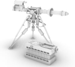 Right facing arctic render of the new version of my New, more accurate version of my E-Web Heavy Repeating Blaster 3D print