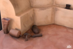 Shot of the greeblies on the left side of the completed Lars Homestead diorama