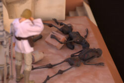 Luke discovers the charred remains of Uncle Owen and Aunt Beru