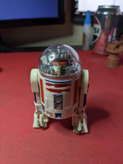Painted prototype conversion kit with a plain dome, fitted in a 2023 R5-D4 body.